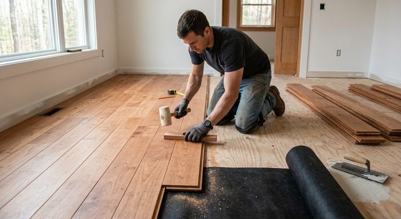 Cherry Floor Installation in Blanco, TX