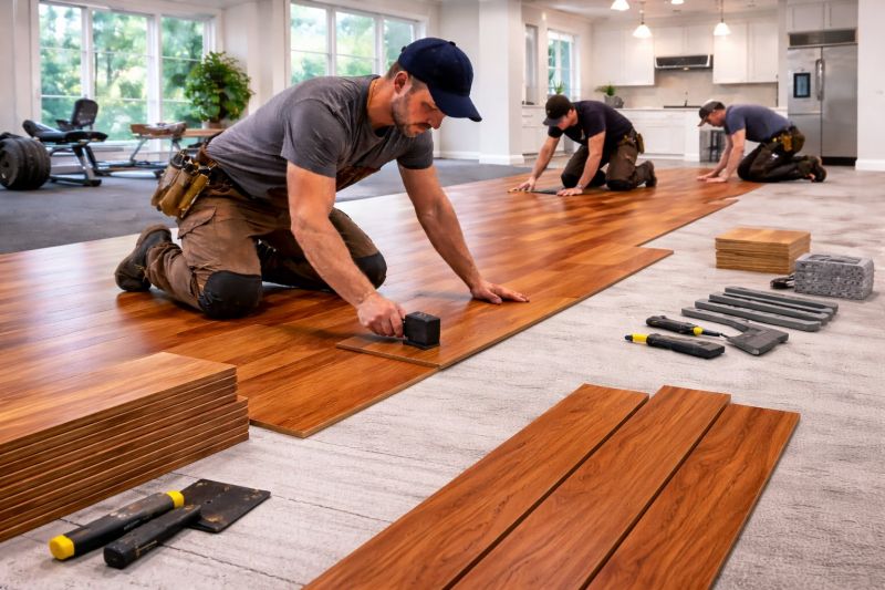Cherry Floor Installation in Spicewood, TX