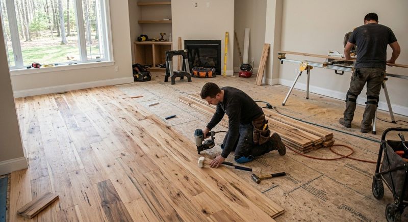 Hickory Floor Installation in Dripping Springs, TX