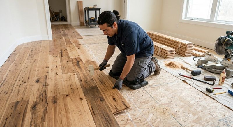 Hickory Floor Installation in Dripping Springs, TX