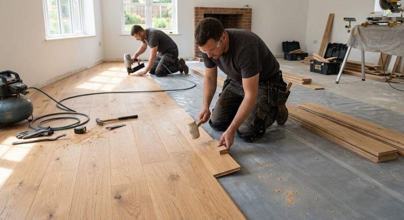 Oak Floor Installation in Wimberley, TX