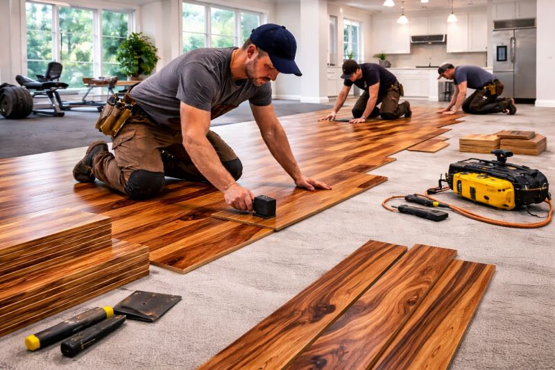 Teak Flooring Installation in Dripping Springs, TX